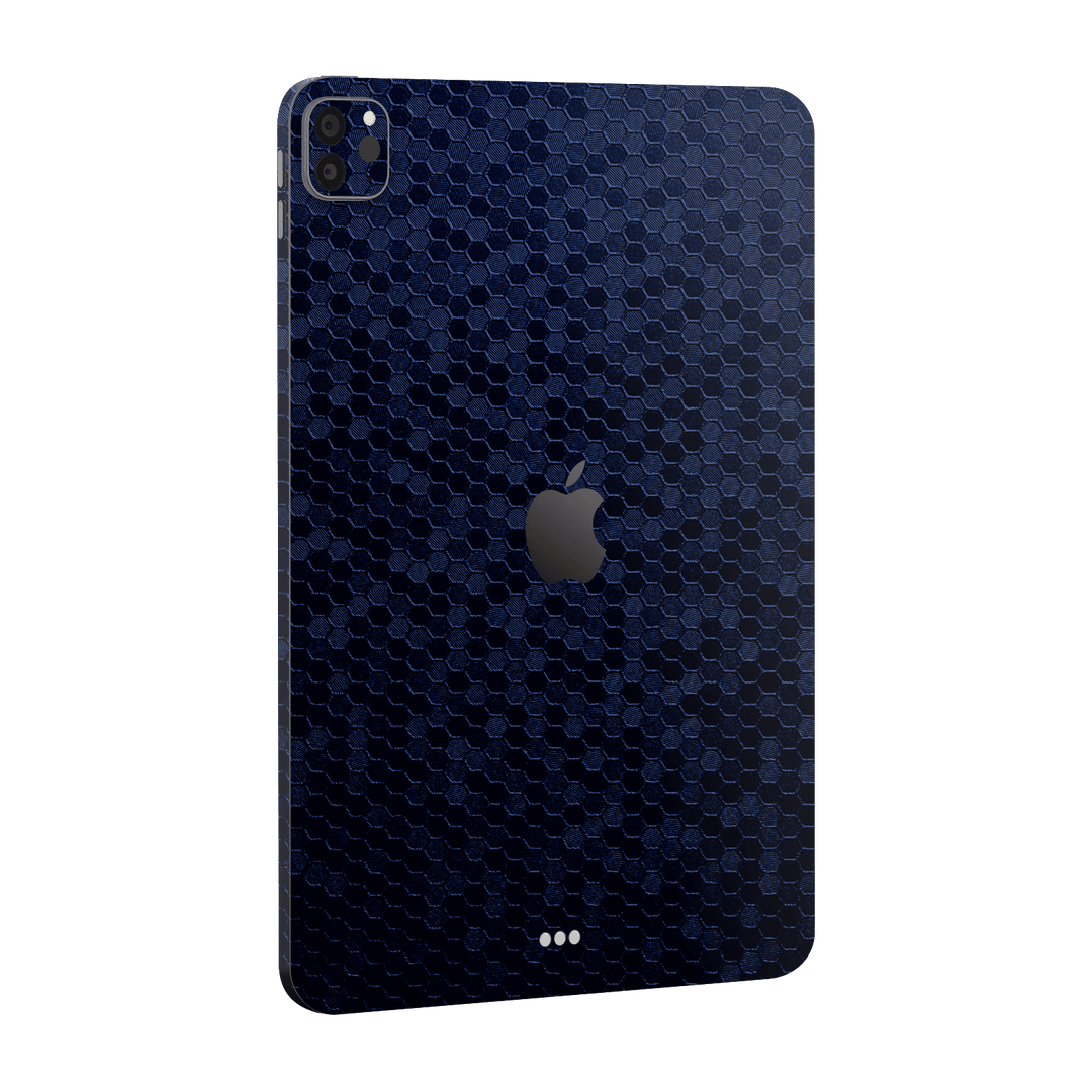 iPad PRO 11" (2021) Luxuria Navy Blue Honeycomb 3D Textured Skin Wrap Sticker Decal Cover Protector by EasySkinz | EasySkinz.com
