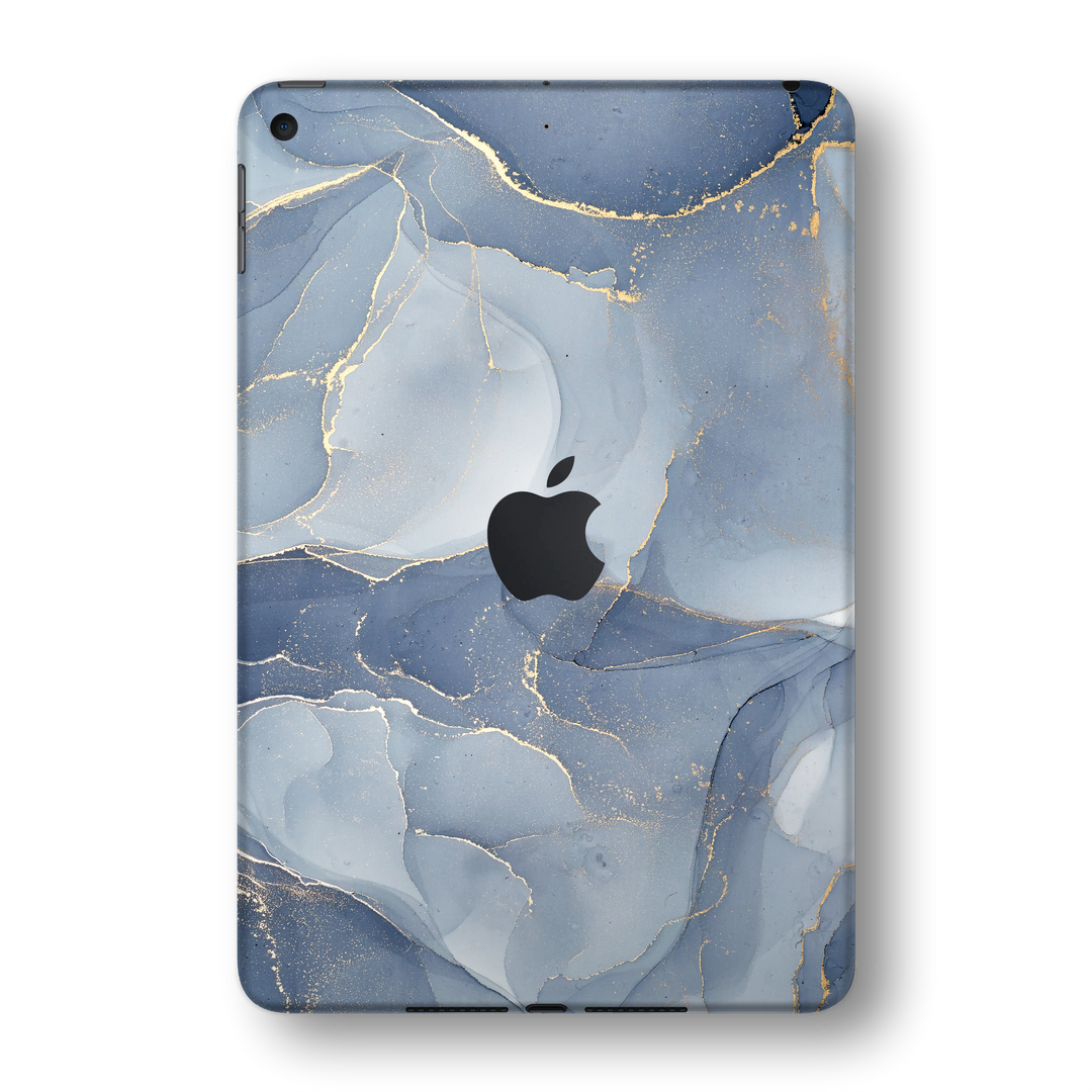 iPad MINI 5 (5th Generation 2019) SIGNATURE AGATE GEODE Blue-Gold Skin Wrap Sticker Decal Cover Protector by EasySkinz