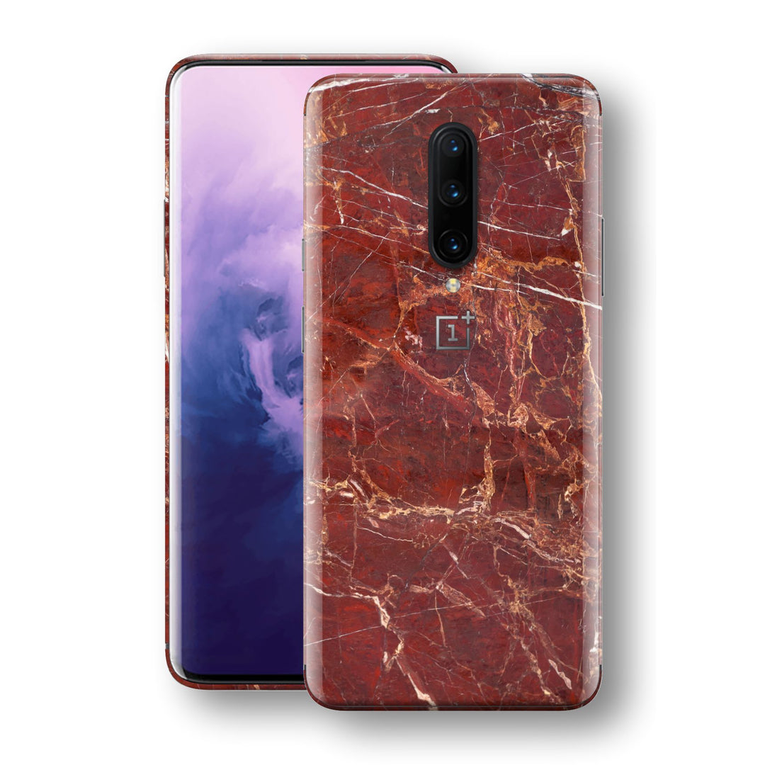 OnePlus 7 PRO Print Custom Signature Marble RED Skin Wrap Decal by EasySkinz - Design 2